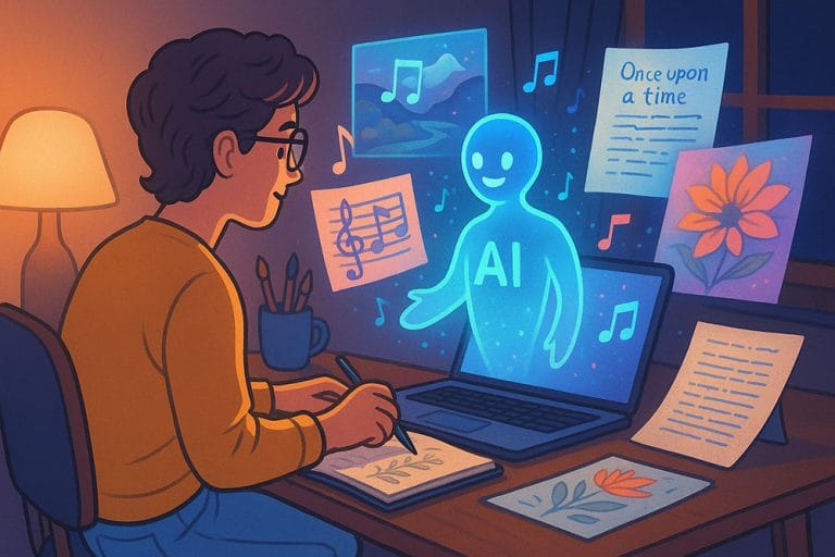 Skapandi áhugamál með AI – tónlist, list og skrif í daglegu lífi